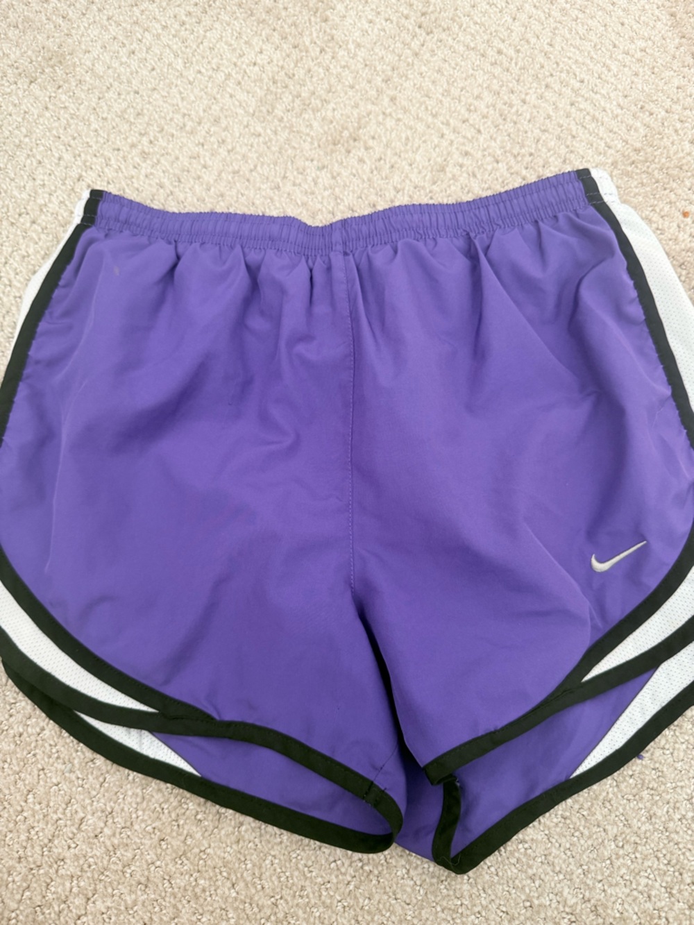 Nike Purple Women's Running Shorts with Black & White Trim